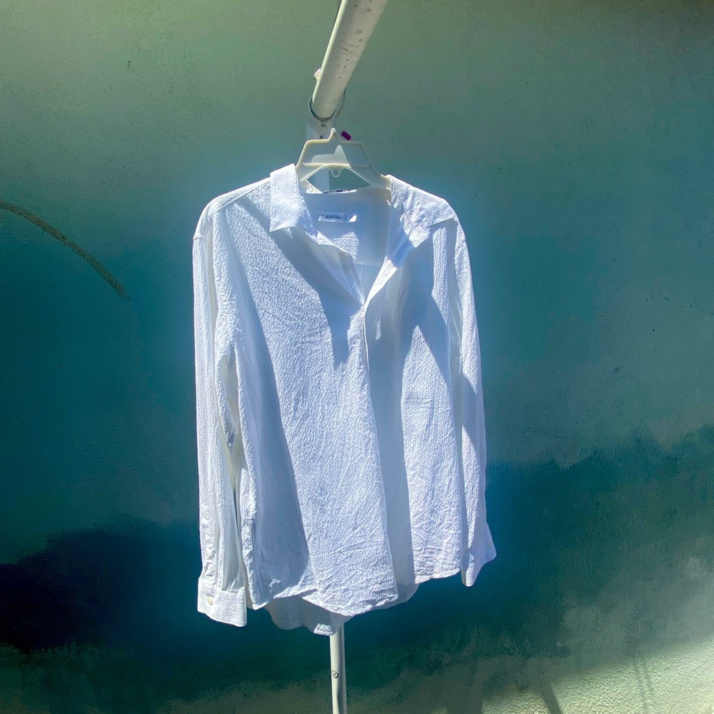 Calvin Klein white button up shirt